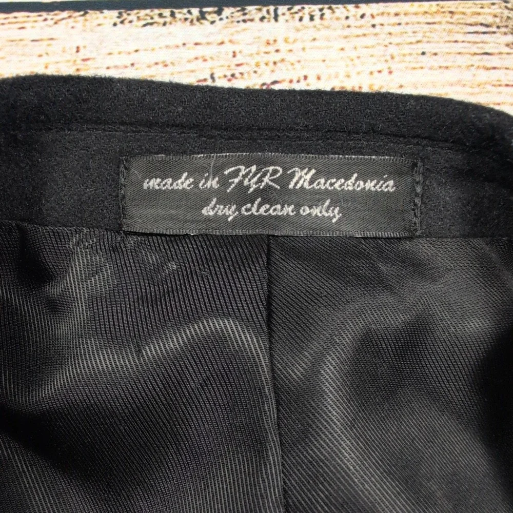 Andrew Fezza Wool Silk‎ Cashmere Black Blazer Jacket Mens 44 L